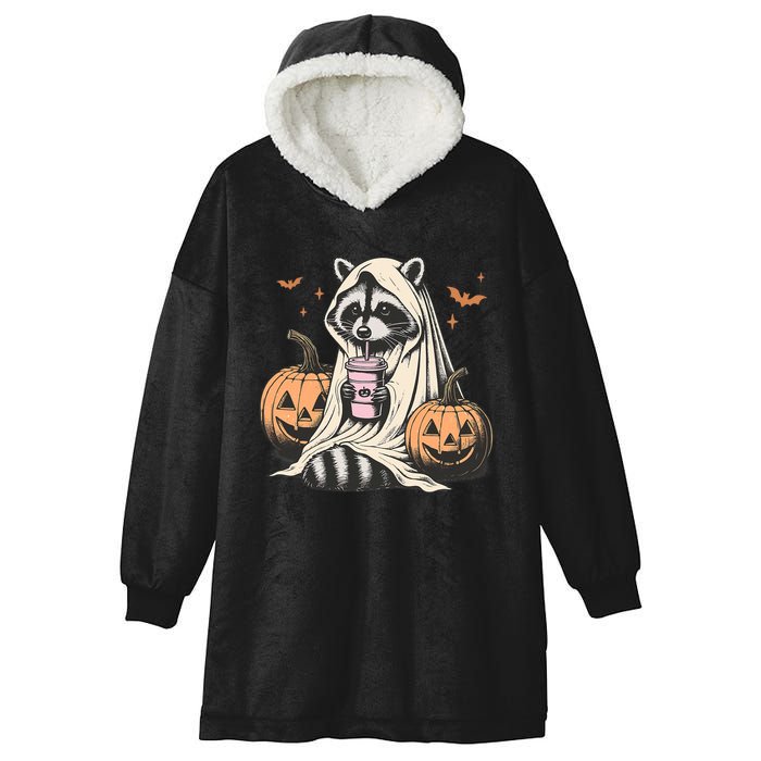 Cute Ghost Pumpkin Halloween Raccoon Costume Raccoon Lovers Hooded Wearable Blanket