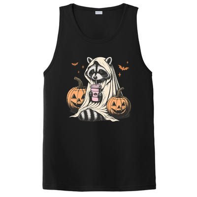 Cute Ghost Pumpkin Halloween Raccoon Costume Raccoon Lovers PosiCharge Competitor Tank