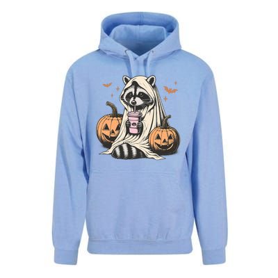 Cute Ghost Pumpkin Halloween Raccoon Costume Raccoon Lovers Unisex Surf Hoodie