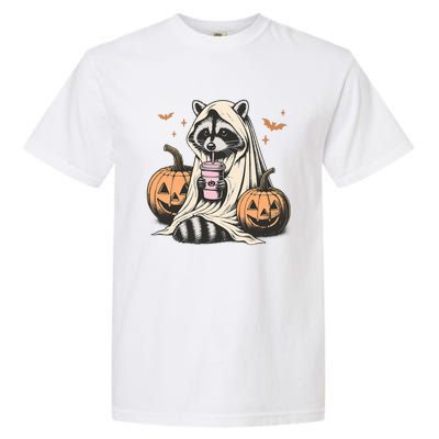 Cute Ghost Pumpkin Halloween Raccoon Costume Raccoon Lovers Garment-Dyed Heavyweight T-Shirt