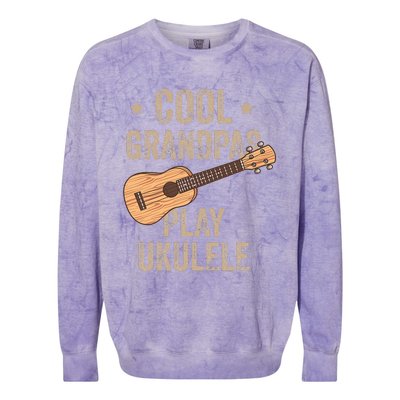 Cool Grandpas Play Ukulele Ukulele Music Guitar Colorblast Crewneck Sweatshirt