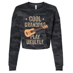 Cool Grandpas Play Ukulele Ukulele Music Guitar Cropped Pullover Crew