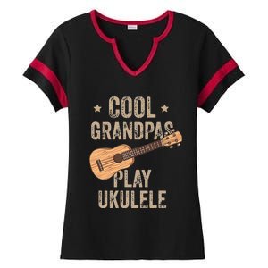 Cool Grandpas Play Ukulele Ukulele Music Guitar Ladies Halftime Notch Neck Tee