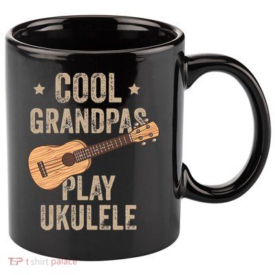 Cool Grandpas Play Ukulele Ukulele Music Guitar 11oz C Handle Ceramic Mug