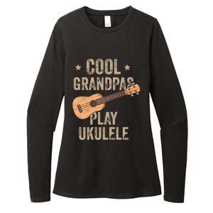 Cool Grandpas Play Ukulele Ukulele Music Guitar Womens CVC Long Sleeve Shirt