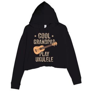 Cool Grandpas Play Ukulele Ukulele Music Guitar Crop Fleece Hoodie