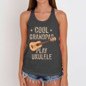 Cool Grandpas Play Ukulele Ukulele Music Guitar Women's Knotted Racerback Tank