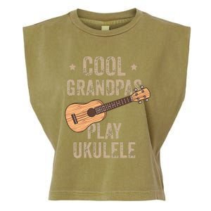 Cool Grandpas Play Ukulele Ukulele Music Guitar Garment-Dyed Women's Muscle Tee