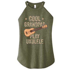 Cool Grandpas Play Ukulele Ukulele Music Guitar Women's Perfect Tri Rocker Tank