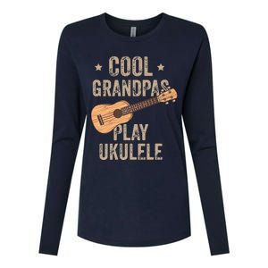 Cool Grandpas Play Ukulele Ukulele Music Guitar Womens Cotton Relaxed Long Sleeve T-Shirt