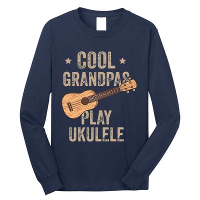 Cool Grandpas Play Ukulele Ukulele Music Guitar Long Sleeve Shirt