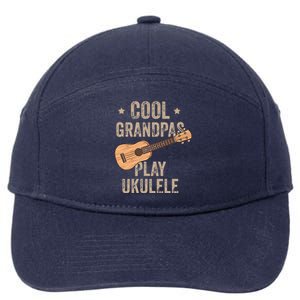 Cool Grandpas Play Ukulele Ukulele Music Guitar 7-Panel Snapback Hat