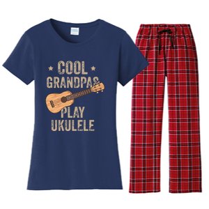 Cool Grandpas Play Ukulele Ukulele Music Guitar Women's Flannel Pajama Set