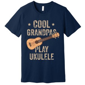 Cool Grandpas Play Ukulele Ukulele Music Guitar Premium T-Shirt