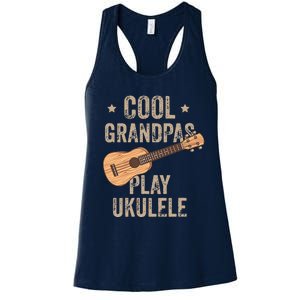 Cool Grandpas Play Ukulele Ukulele Music Guitar Women's Racerback Tank