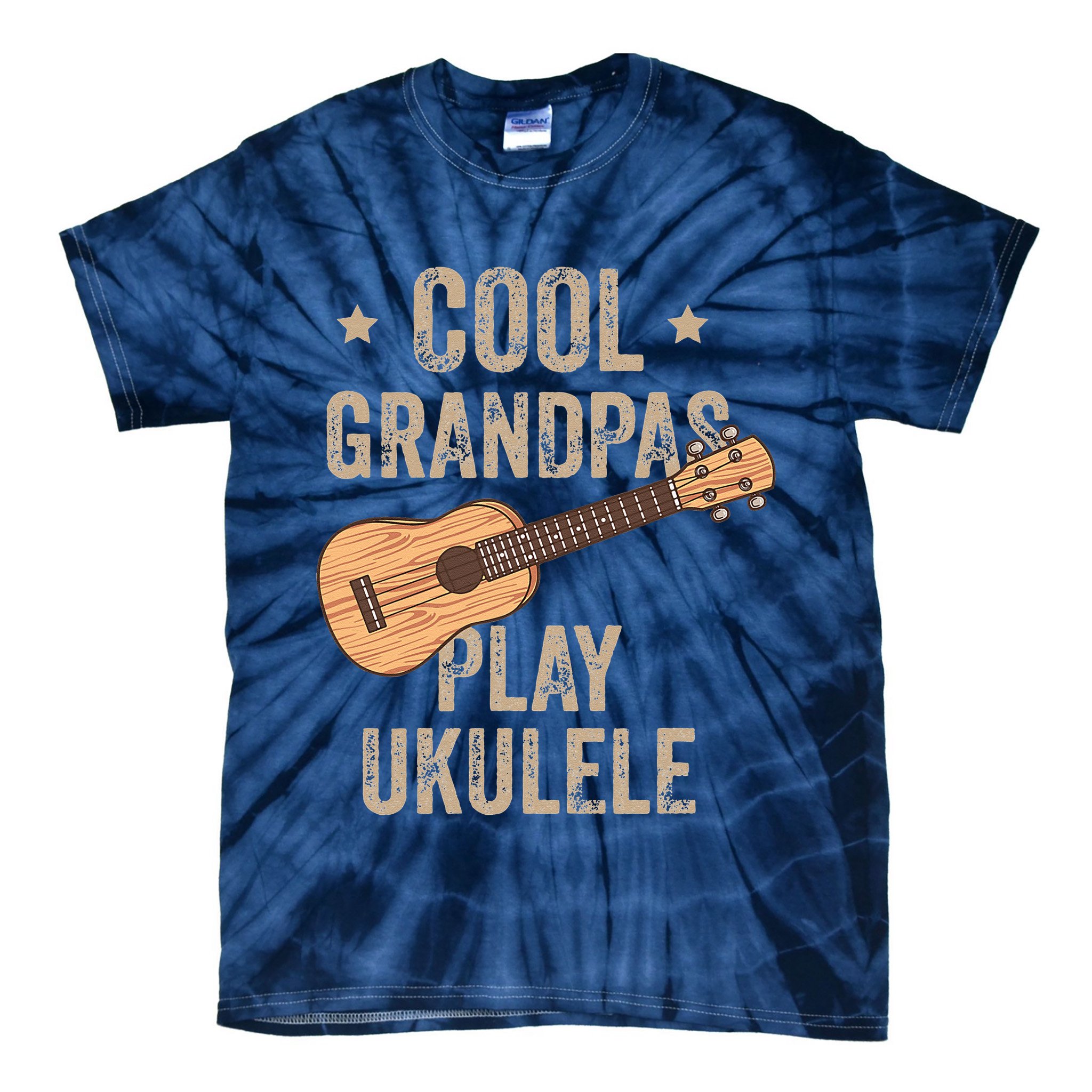 Cool Grandpas Play Ukulele Ukulele Music Guitar Tie-Dye T-Shirt
