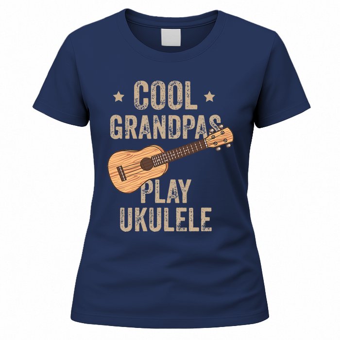 Cool Grandpas Play Ukulele Ukulele Music Guitar Women's T-Shirt