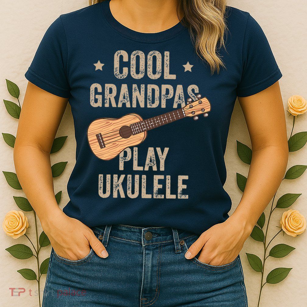 Cool Grandpas Play Ukulele Ukulele Music Guitar Womens T-Shirt