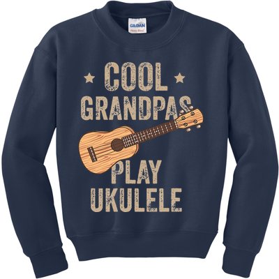 Cool Grandpas Play Ukulele Ukulele Music Guitar Kids Sweatshirt