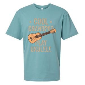 Cool Grandpas Play Ukulele Ukulele Music Guitar Sueded Cloud Jersey T-Shirt