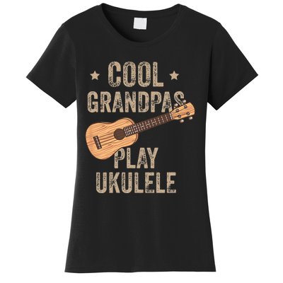 Cool Grandpas Play Ukulele Ukulele Music Guitar Women's T-Shirt