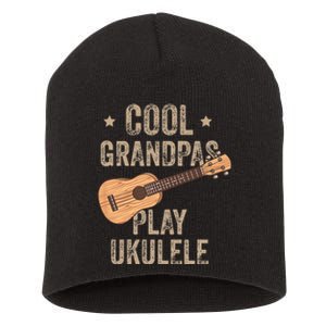 Cool Grandpas Play Ukulele Ukulele Music Guitar Short Acrylic Beanie