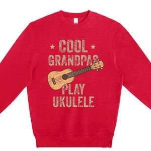 Cool Grandpas Play Ukulele Ukulele Music Guitar Premium Crewneck Sweatshirt