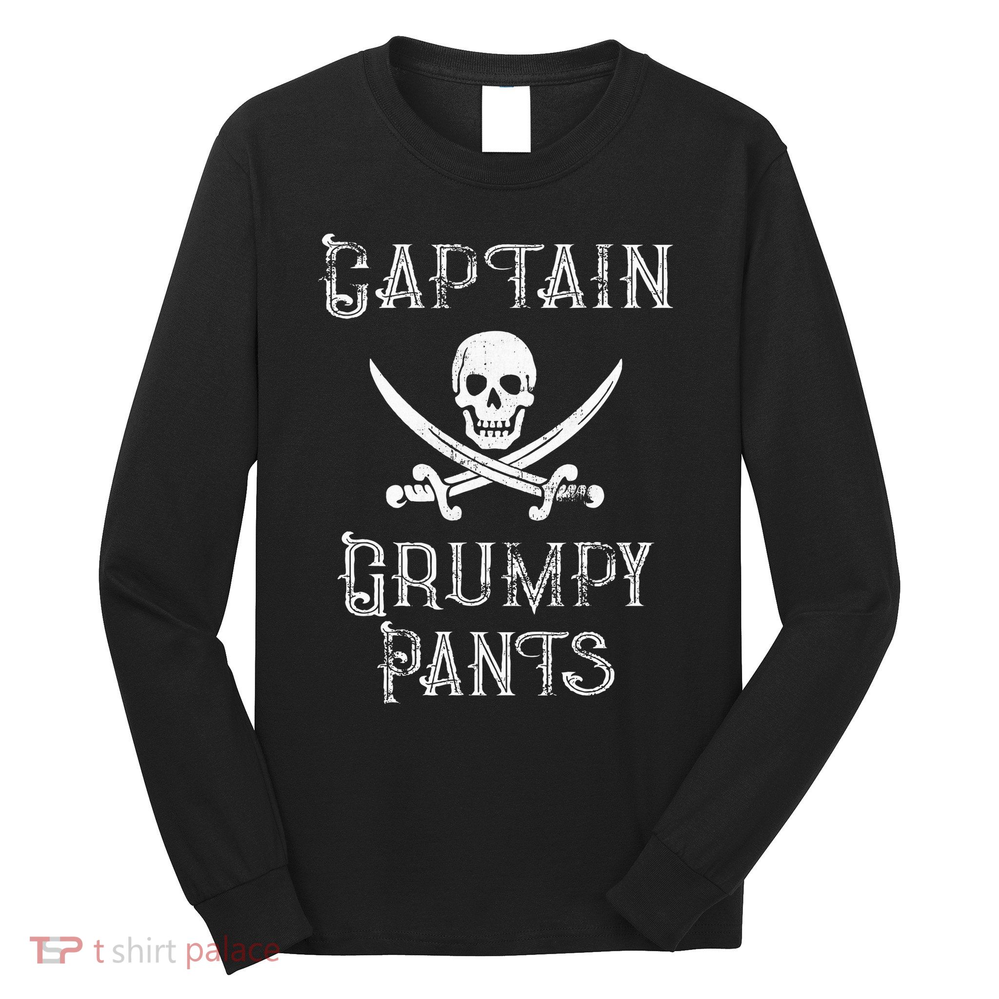 Captain Grumpy Pants Personalized Pirate Pontoon Long Sleeve Shirt
