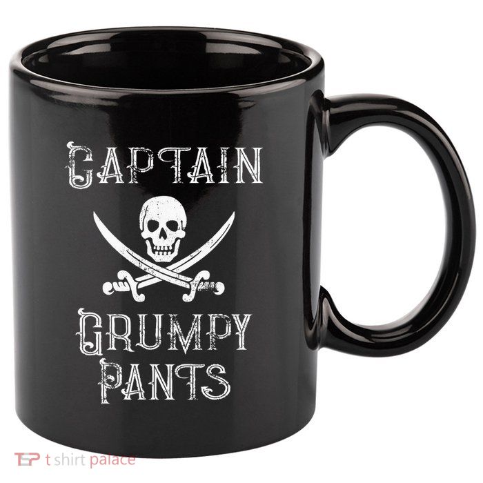 Captain Grumpy Pants Personalized Pirate Pontoon 11oz C Handle Ceramic Mug