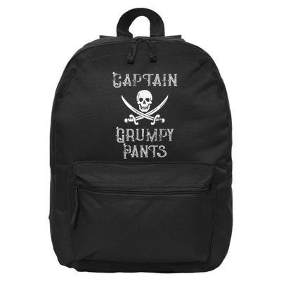 Captain Grumpy Pants Personalized Pirate Pontoon 16 in Basic Backpack