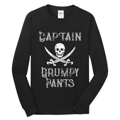 Captain Grumpy Pants Personalized Pirate Pontoon Tall Long Sleeve T-Shirt