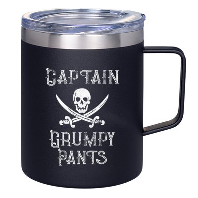 Captain Grumpy Pants Personalized Pirate Pontoon 12oz Stainless Steel Coffee Mug