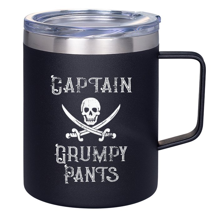 Captain Grumpy Pants Personalized Pirate Pontoon 12oz Stainless Steel Coffee Mug