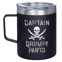 Captain Grumpy Pants Personalized Pirate Pontoon 12oz Stainless Steel Coffee Mug