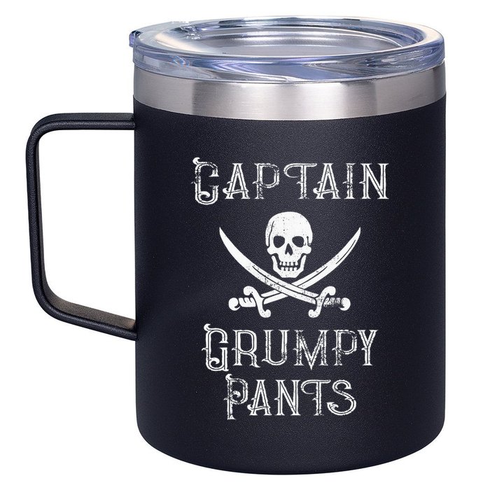 Captain Grumpy Pants Personalized Pirate Pontoon 12oz Stainless Steel Coffee Mug