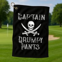 Captain Grumpy Pants Personalized Pirate Pontoon Golf Towel