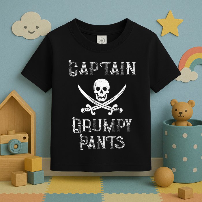 Captain Grumpy Pants Personalized Pirate Pontoon Toddler T-Shirt