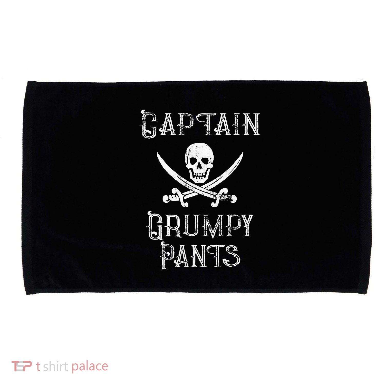 Captain Grumpy Pants Personalized Pirate Pontoon Microfiber Hand Towel