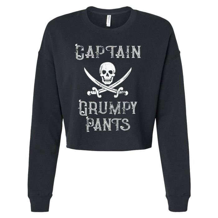 Captain Grumpy Pants Personalized Pirate Pontoon Cropped Pullover Crew