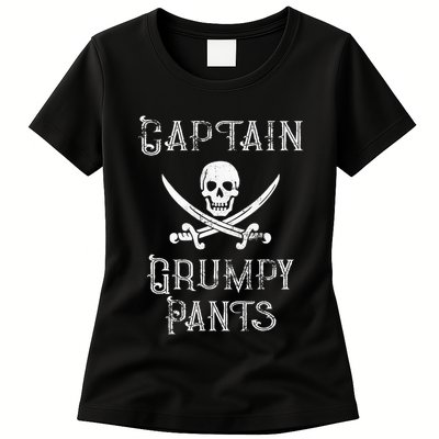 Captain Grumpy Pants Personalized Pirate Pontoon Womens T-Shirt