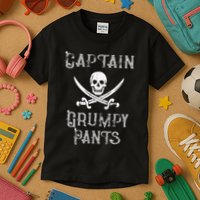 Captain Grumpy Pants Personalized Pirate Pontoon Kids T-Shirt