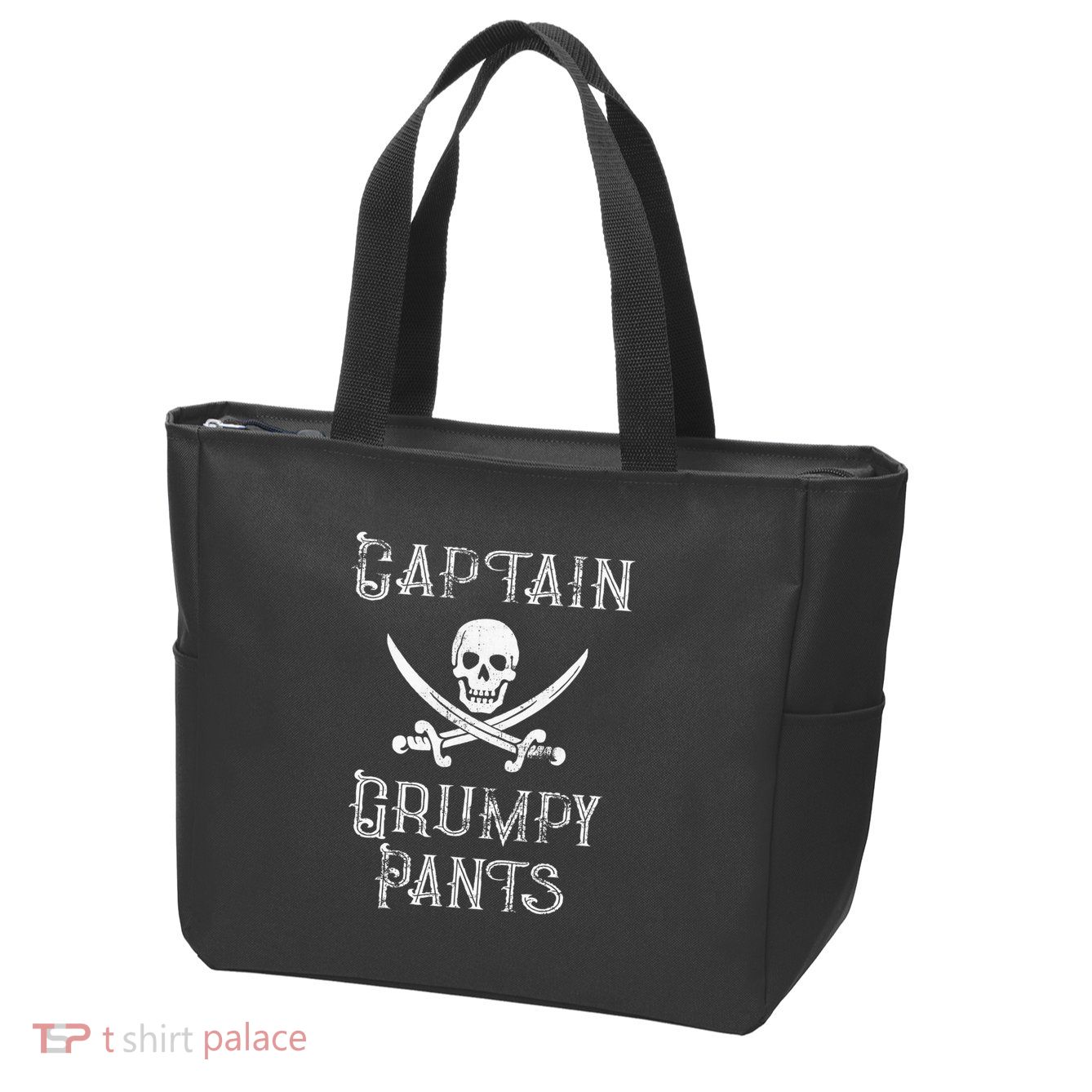 Captain Grumpy Pants Personalized Pirate Pontoon Zip Tote Bag