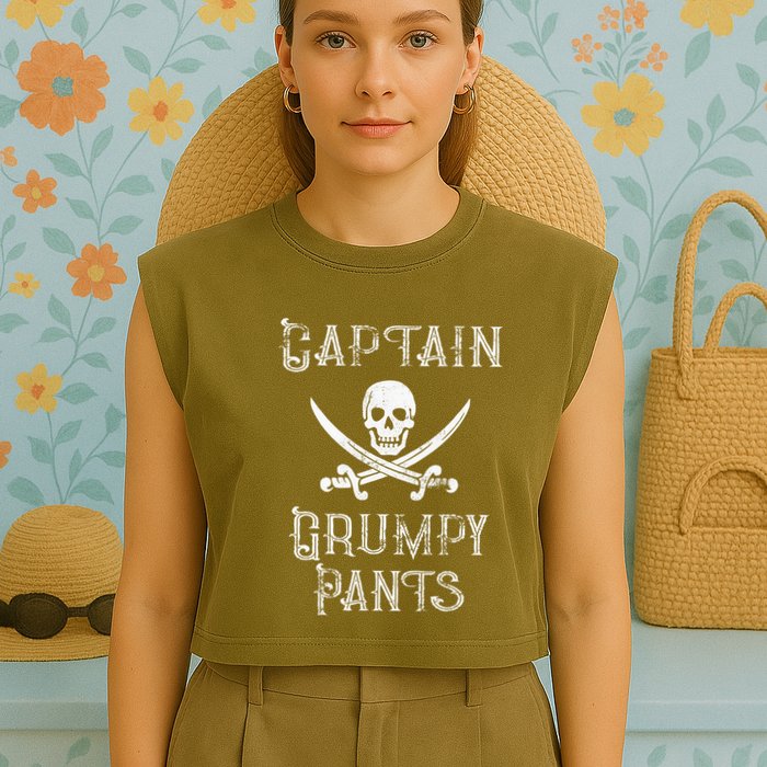 Captain Grumpy Pants Personalized Pirate Pontoon Garment-Dyed Women's Muscle Tee