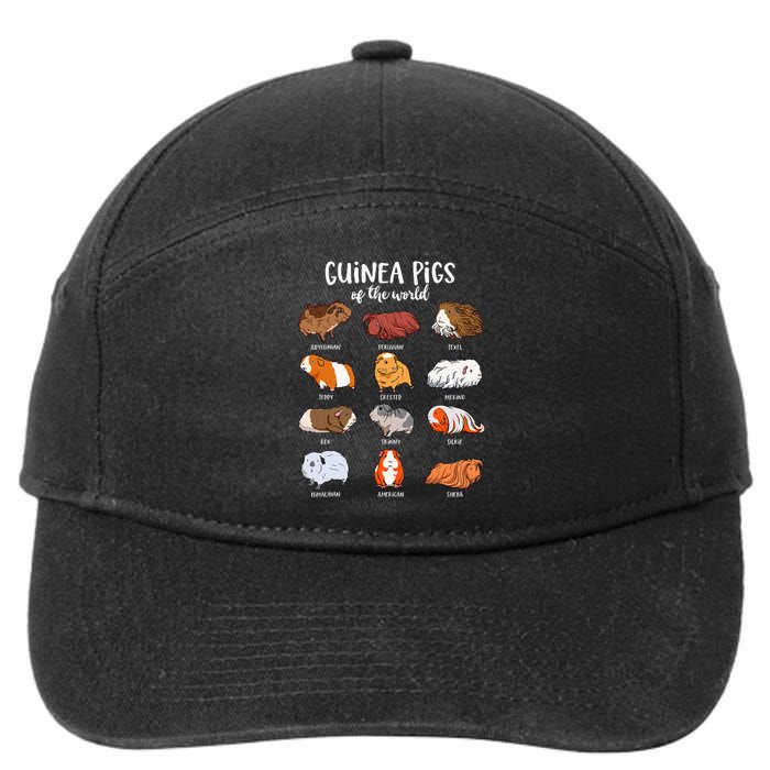 Cartoon Guinea Pigs Types Of Guinea Pigs 7-Panel Snapback Hat