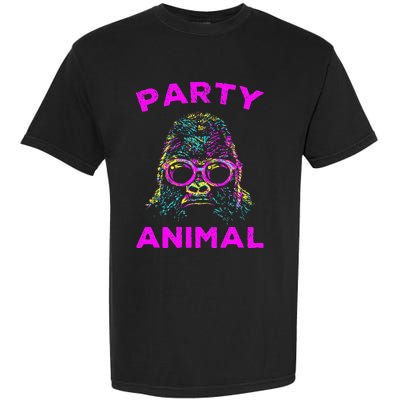 Cute Gorilla Party Animal Lover Colorful Monkey Garment-Dyed Heavyweight T-Shirt