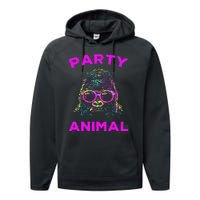 Cute Gorilla Party Animal Lover Colorful Monkey Performance Fleece Hoodie