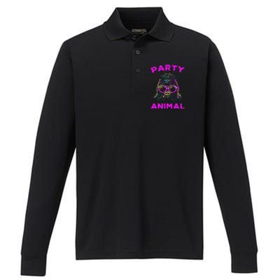 Cute Gorilla Party Animal Lover Colorful Monkey Performance Long Sleeve Polo