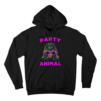 Cute Gorilla Party Animal Lover Colorful Monkey Hoodie