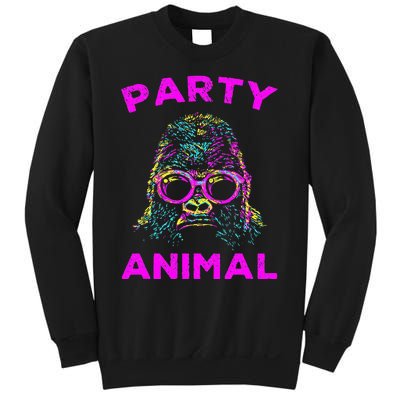 Cute Gorilla Party Animal Lover Colorful Monkey Sweatshirt