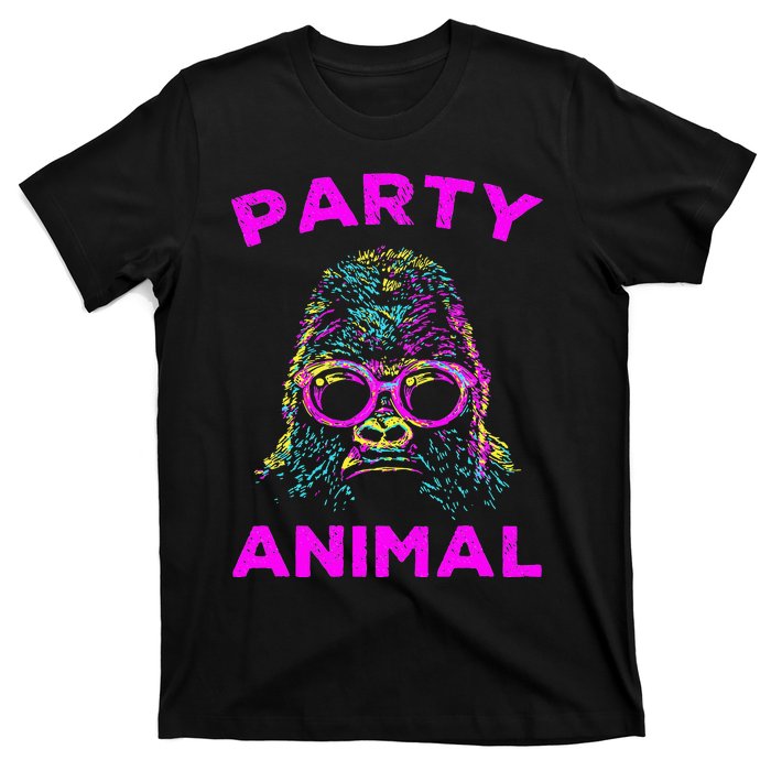 Cute Gorilla Party Animal Lover Colorful Monkey T-Shirt